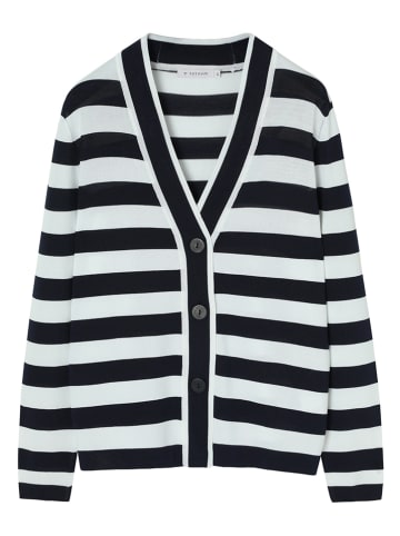 TATUUM Cardigan "Malio" in Dunkelblau/ Weiß