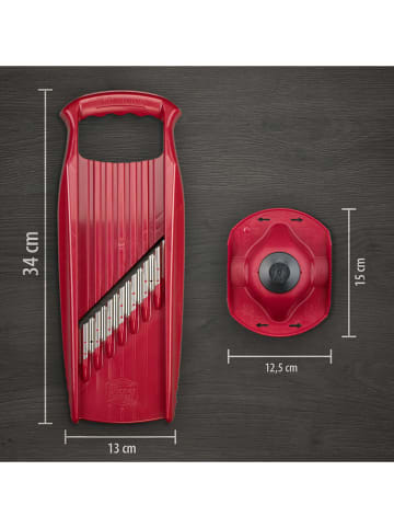 Börner Szatkownica "Welle-Waffel XXL PowerLine" w kolorze czerwonym - 33,7 x 13 cm