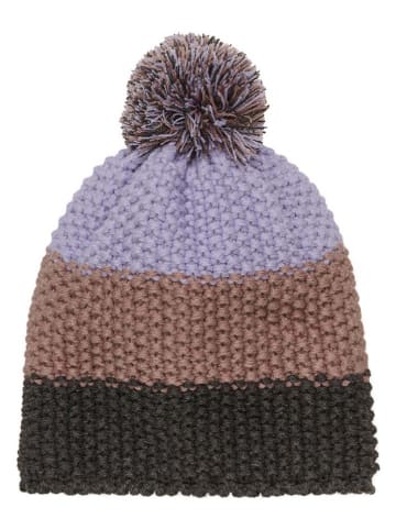 Color Kids Bommelmütze in Lila/ Hellbraun/ Braun