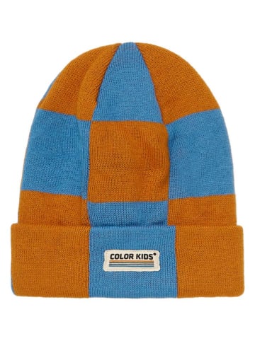 Color Kids Mütze in Blau/ Hellbraun