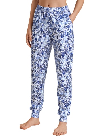 Calida Pyjama-Hose in Blau/ Weiß