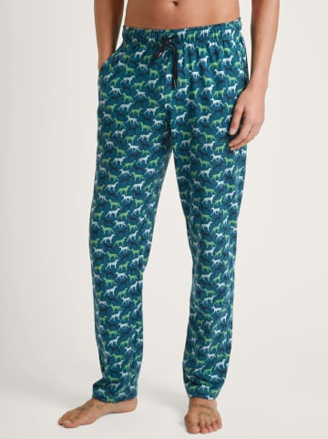 Calida Pyjama-Hose in Blau/ Grün