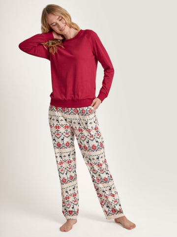 Calida Pyjamabroek beige/rood