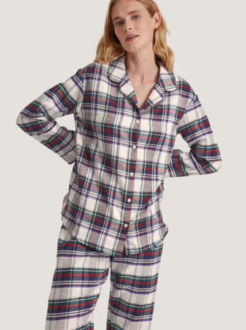 Calida Pyjama wit/donkerblauw/groen