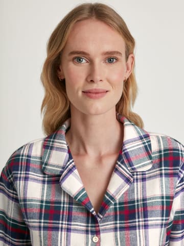 Calida Pyjama wit/donkerblauw/groen