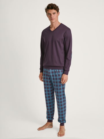 Calida Pyjama in Lila/ Blau