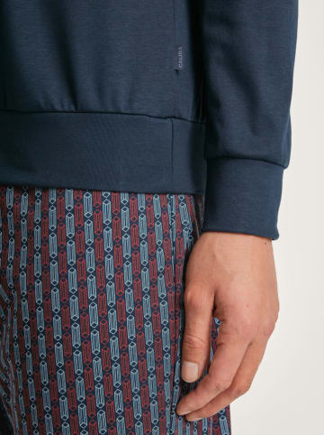 Calida Pyjama in Blau/ Dunkelblau