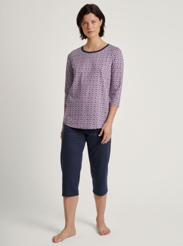 Calida Pyjama in Lila/ Dunkelblau