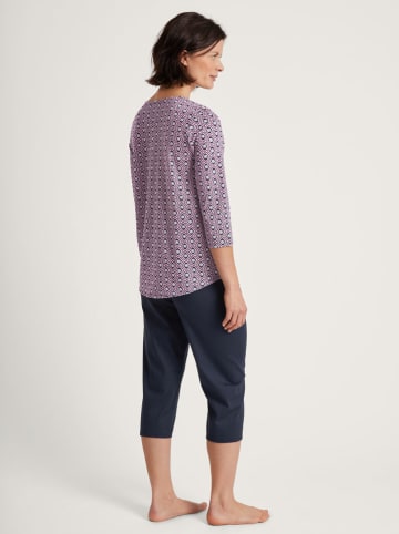 Calida Pyjama in Lila/ Dunkelblau