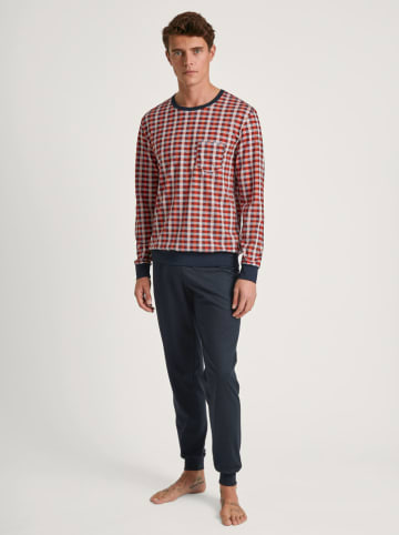 Calida Pyjama in Rot/ Dunkelblau