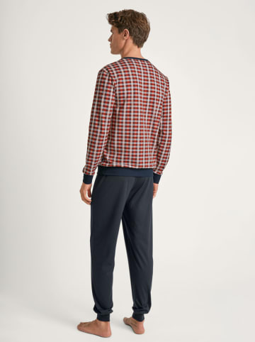 Calida Pyjama in Rot/ Dunkelblau