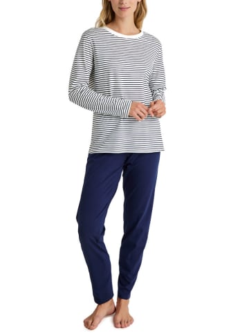 Calida Pyjama donkerblauw/wit