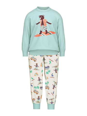 Calida Piżama w kolorze turkusowo-kremowym