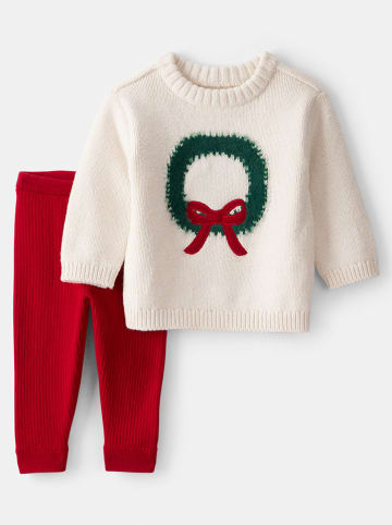 carter's 2-delige outfit crème/rood