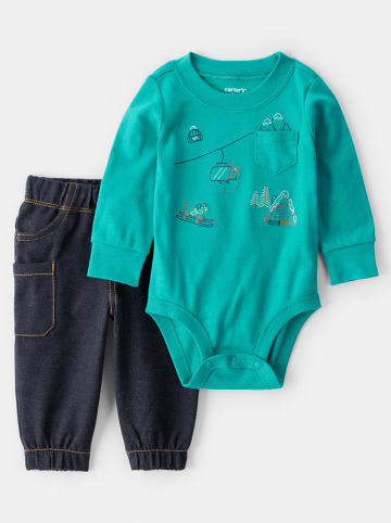 carter's 2-delige outfit lichtblauw/donkerblauw