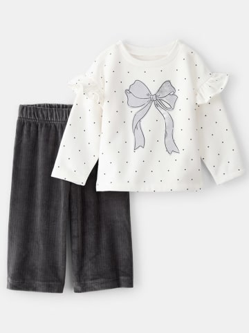 carter's 2-delige outfit crème/antraciet