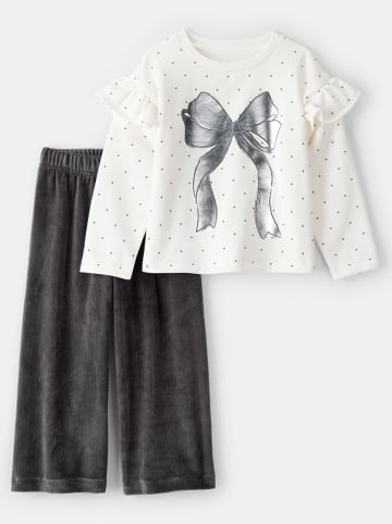 carter's 2-delige outfit antraciet/wit