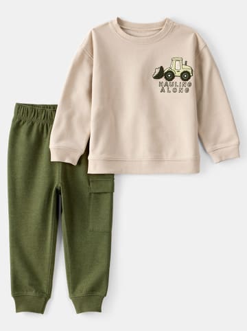 carter's 2-częściowy zestaw w kolorze oliwkowo-beżowym