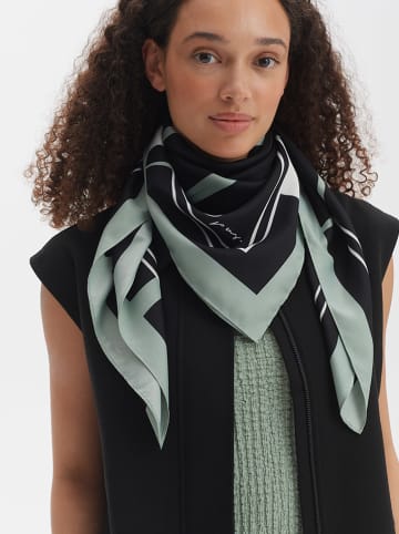 OPUS Tuch in Schwarz/ Mint - (L)90 x (B)90 cm