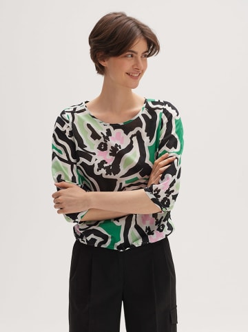 OPUS Bluse in Schwarz/ Grün