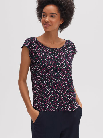 OPUS Bluzka "Fannie" w kolorze czarnym ze wzorem