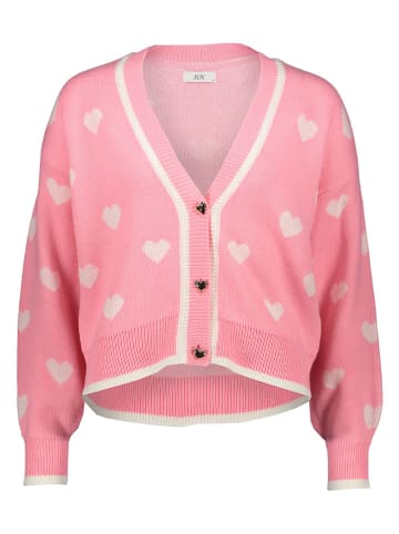 JDY Kardigan w kolorze jasnoróżowo-białym