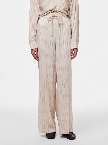 Pieces Spodnie "Pia" w kolorze beżowym