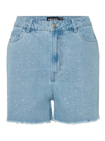 Pieces Jeans-Shorts "Tamra" in Hellblau