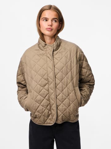 Pieces Steppjacke in Taupe