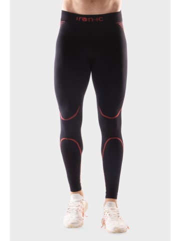 Iron-ic Funktionsleggings "BLAZE" in Schwarz/ Orange