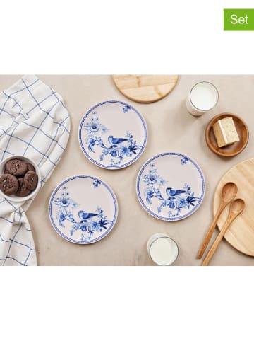 Hermia 6-delige set: dessertborden wit/blauw - Ø 19,3 cm