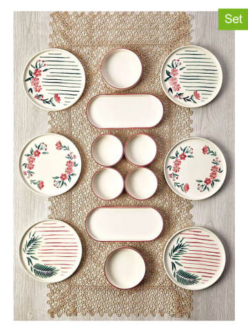 Hermia 14tlg. Frühstücks-Set in Weiß/ Rot/ Grün