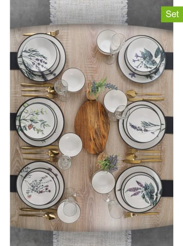 Hermia 24-delig combiservies wit/zwart