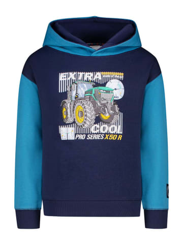 Salt and Pepper Hoodie "Tractor" donkerblauw/blauw