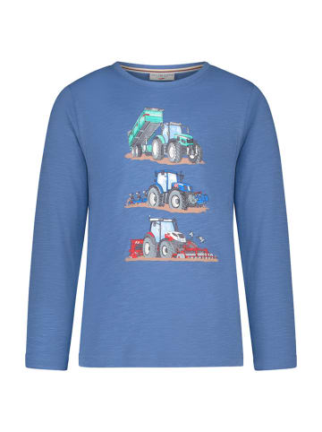 Salt and Pepper Longsleeve "Tractors" in Blau
