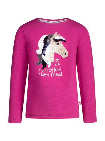 Salt and Pepper Longsleeve "Sequin horse" in Pink