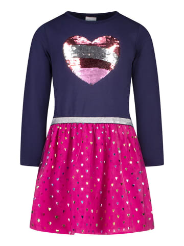 Salt and Pepper Kleid in Dunkelblau/ Pink