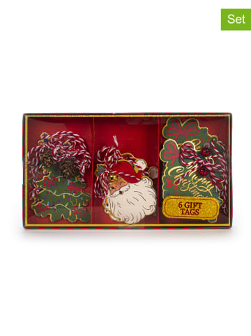 Tri-Coastal Design 6er-Set: Geschenkanhänger in Grün/ Rot/ Weiß