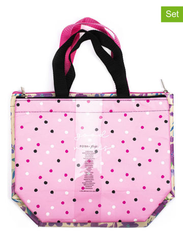 Tri-Coastal Design 2er-Set: Isoliertaschen in Rosa/ Bunt - (L)29 x (B)32 cm