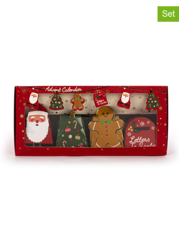 Tri-Coastal Design 24-delige set: adventskalenderboxen rood/groen/lichtbruin