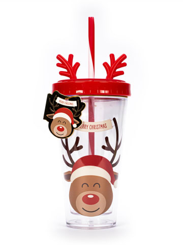 Tri-Coastal Design Trinkbecher in Transparent/ Rot/ Hellbraun - (H)17 cm