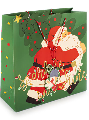 Tri-Coastal Design Geschenktüte in Grün/ Rot - (B)40 x (H)43,5 cm