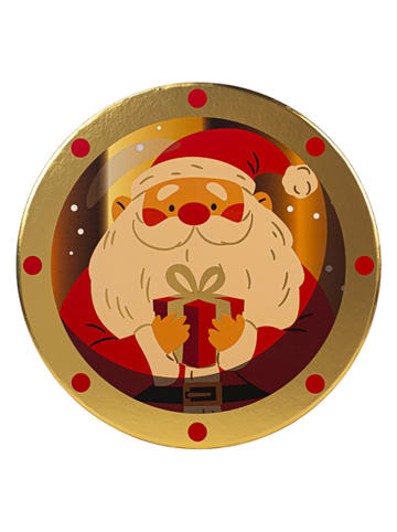 Tri-Coastal Design Geschenkverpakking goudkleurig/rood - Ø 24,9 cm