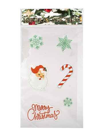 Tri-Coastal Design Fensteraufkleber "Santa" in Rot/ Grün - 6 Stück