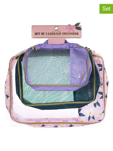 Tri-Coastal Design 3-delige set: bagage-organizers lichtroze/groen/paars