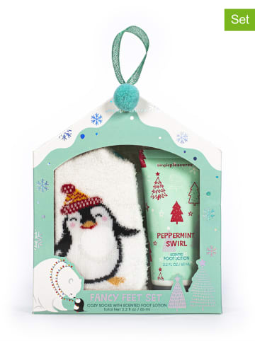 Tri-Coastal Design 2-delige set: voetcrème met sokken mintgroen