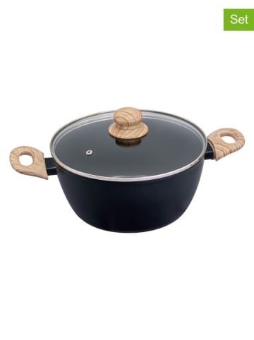 Pyrex 2-częściowy zestaw "Cook & Care" w kolorze czarnym - Ø 24 cm