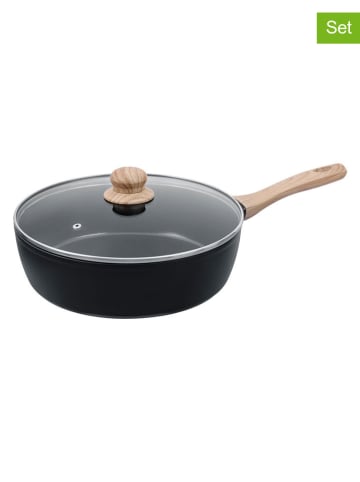 Pyrex 2-delige set: sudderpan met deksel "Cook & Care" zwart - Ø 28 cm
