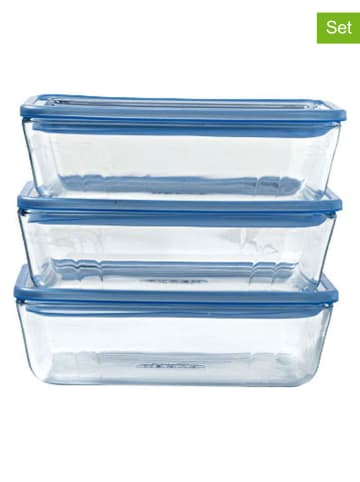 Pyrex 3er-Set: Frischhaltedosen in Blau - 1,5 