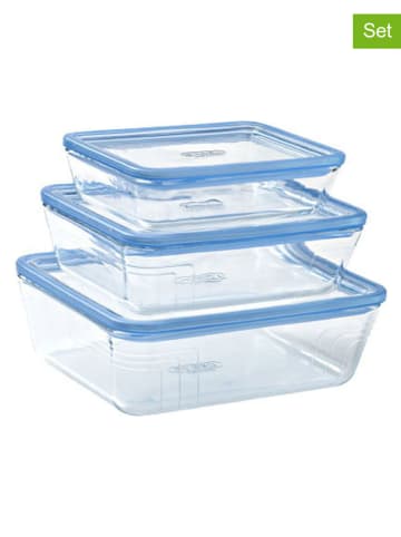 Pyrex 3er-Set: Frischhaltedosen in Blau